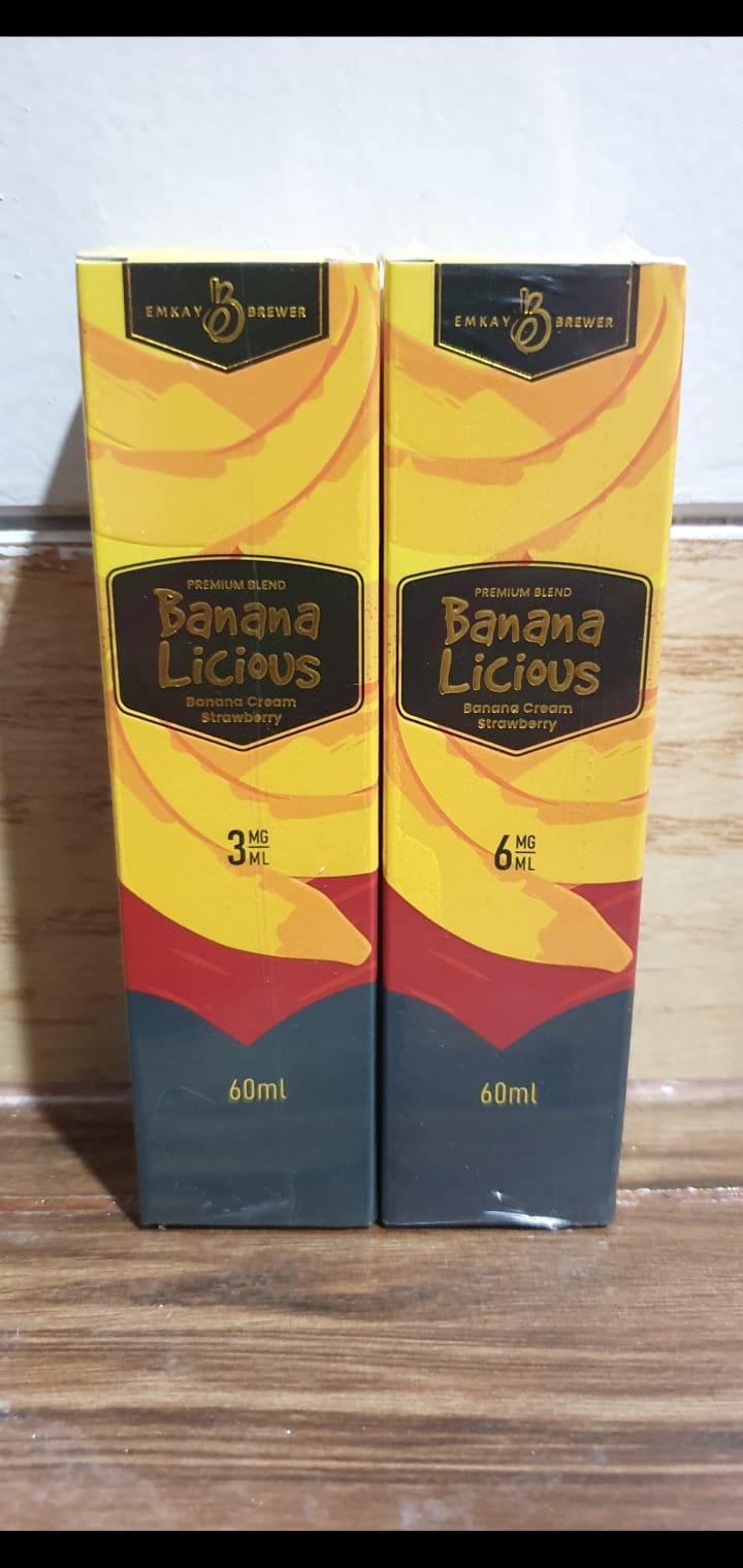 BANANA LICIOUS - Banana Cream Strawberry Freebase 60ml, 6mg strength